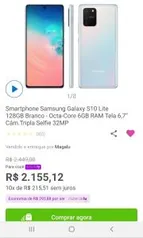 [ APP + CLUBE DA LU] Smartphone Samsung Galaxy S10 Lite 128GB Branco