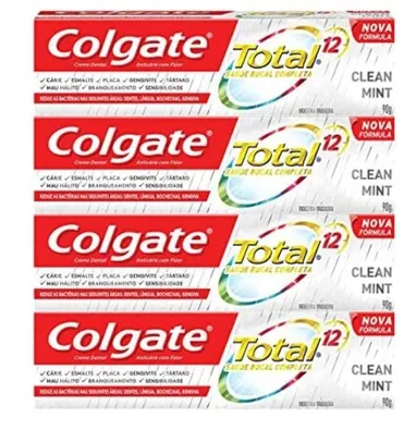 [PRIME/RECORRÊNCIA] Creme Dental Colgate Total 12 Clean Mint 90g , Kit com 4 unidades | R$12