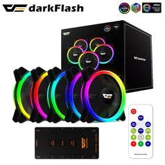 Kit 3 coolers Darkflash dr12 pro 120mm ARGB com controladora sata conector 3 pinos 5v