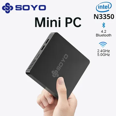 [R$372 GPAY / MOEDAS] Mini PC SOYO N3350 6/64GB com Windows 10