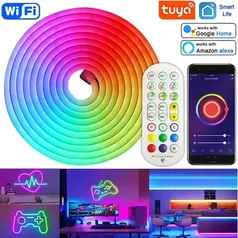 [imposto incluso] Fita 5M RGB Flexível LED Neon Strip Light, compatível c/ Tuya, alexa, google home