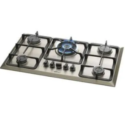 BUG Cooktop Fischer 5 Bocas Tripla Chama A Gás Mesa Inox por R$ 9