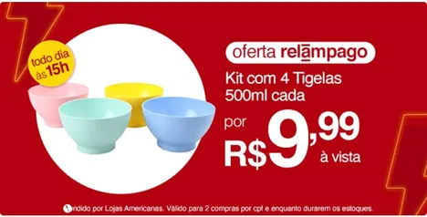 [APP] Kit 4 tigelas 500ml Dup | R$10