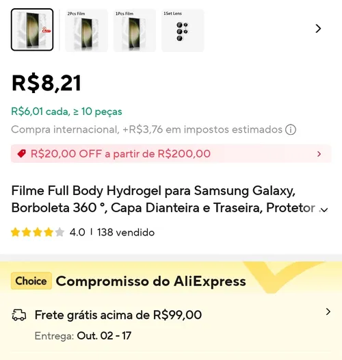 Imagem na descrição da promoção