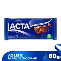  [Regional | Leve 4 pague 2] Chocolate ao Leite Lacta 80g