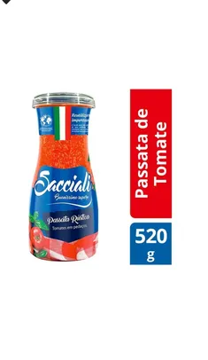 [C. OURO +LV6 PG4] Passata de tomate Rústica Sacciali 520g | R$4,42