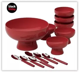 Conjunto para Sobremesa Brinox Cake 13 Peças Vermelho