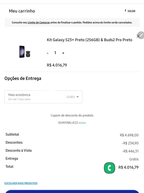 Imagem na descrição da promoção