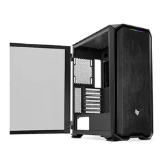 Gabinete Gamer Pichau Gadit 2 Black, Mid-Tower, Lateral de Vidro Temperado, Com 3 Fans, Preto, PG-GDT-02BLK