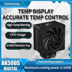 [TAXA INCLUSA/MOEDAS] Air Cooler DeepCool AK500S com Display, TDP até 240W