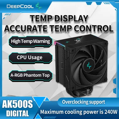 [TAXA INCLUSA/MOEDAS] Air Cooler DeepCool AK500S com Display, TDP até 240W