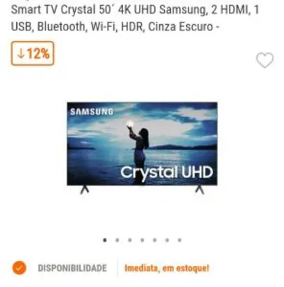 Smart TV Crystal 50´ 4K UHD Samsung - R$2089