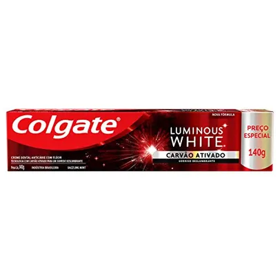 Creme Dental para Clareamento Colgate Luminous White Carvão Ativado 140g