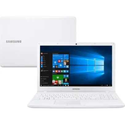 Notebook Samsung Essentials E21 Intel Dual Core 4GB 500GB LED FULL HD 15,6" Windows 10 - Branco