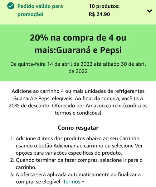 Imagem na descrição da promoção