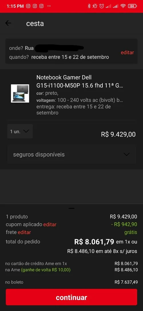 Imagem na descrição da promoção