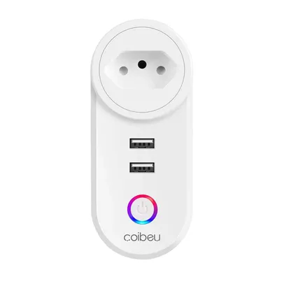 [BR | Moedas] Tomada inteligente - WiFi com USB, Smart Plug Sem Fio, Doméstica Multifuncional, Controle Remoto de Eletrodomésticos, Controle por voz 