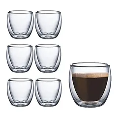 Conjunto Copos Para Café Parede Dupla Sem Alça 80ml borossilicato dupla camada (6)