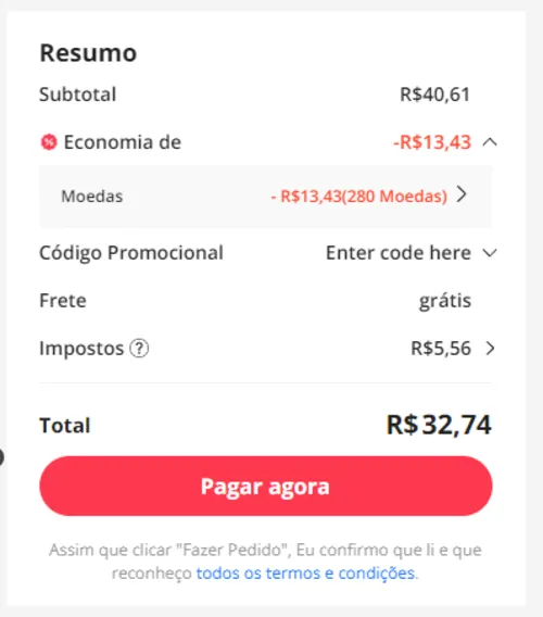 Imagem na descrição da promoção