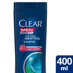  Shampoo Clear Men Anticaspa Ice Cool Menthol Frasco 400ml