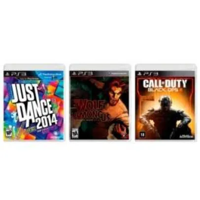 [Clube do Ricardo] Kit com 03 Jogos: Call of Duty Black Ops 3 + The Wolf Among Us + Just Dance 2014 para PS3 - R$70