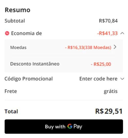 Imagem na descrição da promoção