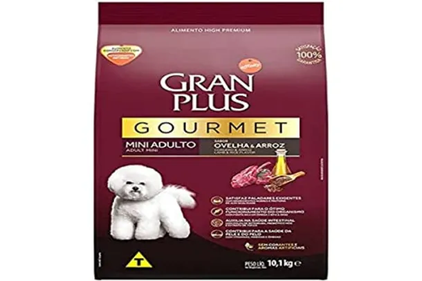 Ração GranPlus Gourmet para Cães Adultos de Porte Mini Sabor Ovelha 10,1kg