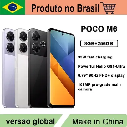 [DoBrasil] Smartphone Poco M6 256GB / 8gb