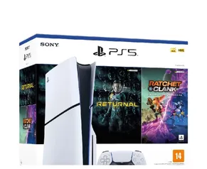 Console PS5 Slim 1TB (com leitor de disco) + 2 Jogos - Branco 