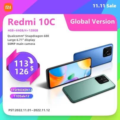 Smartphone Xiaomi Redmi 10c 64gb / 128g Versão Global