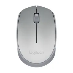 [CC AME] Mouse sem Fio Logitech M170 Design Ambidestro Compacto USB e Pilha Inclusa - Prata
