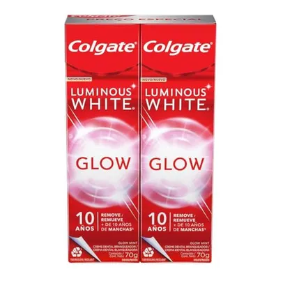 Creme Dental Clareamento Colgate Luminous White Glow 70g 2 unidades