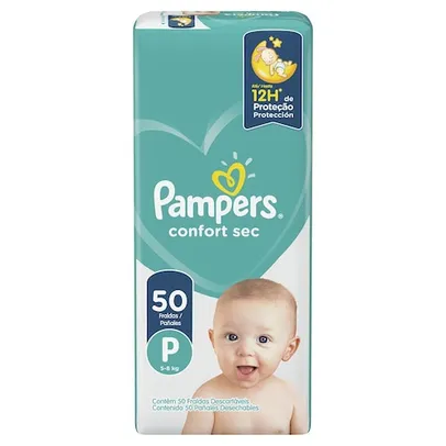 Fralda Pampers Confort Sec Mega Tamanho P - 50 Unidades