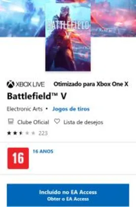 Battlefield V liberado na Vault do EA Acess/Xbox One