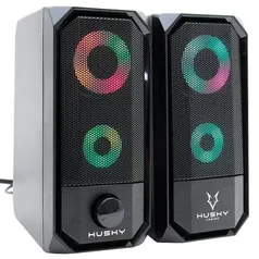 Caixa de Som Gamer Husky Gaming Storm, Preto, 6W, USB / P2, Rainbow - 