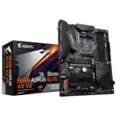 Placa Mãe Gigabyte B550 AORUS Elite AX V2, Chipset B550, AMD AM4, ATX, DDR4, 9MB55AEW2-00-10