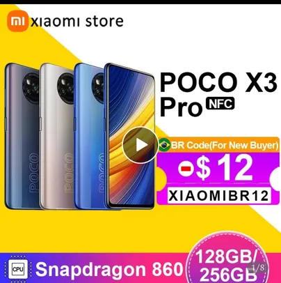 (NOVOS USUÁRIOS) Smartphone poco x3 pro Versão global 6gb/128gb snapdragon 860 120hz | R$1266