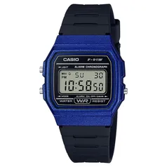 Relógio Feminino Casio Digital F-91WM-2ADF-BR - Azul/Preto