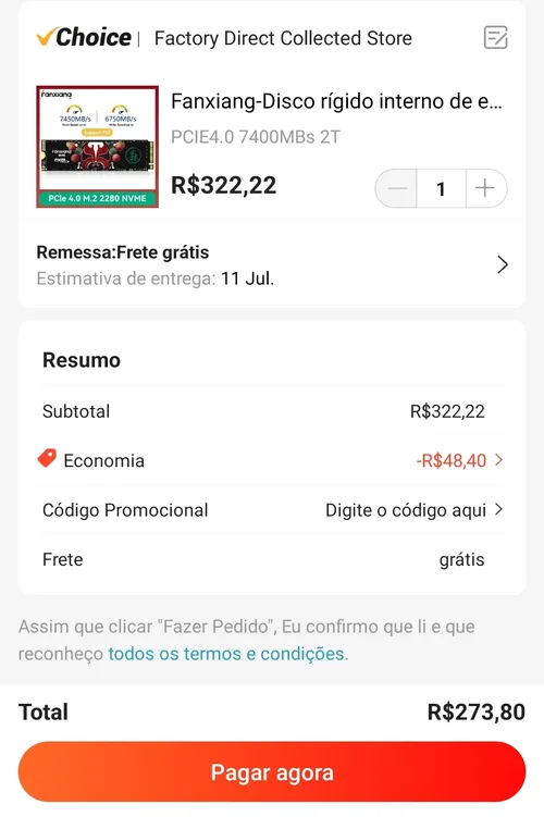 Imagem na descrição da promoção