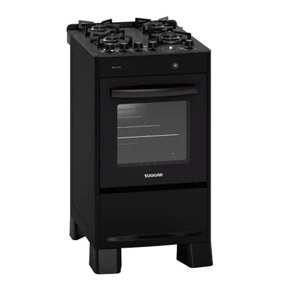 Fogão Neo Max Suggar 4 Bocas Forno 56L Vidro Preto Bivolt