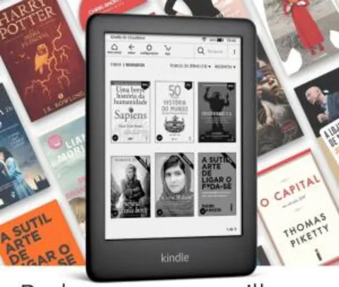 Novo Kindle 10a. geração com iluminação embutida –Preto ou Branco – Frete Grátis R$269