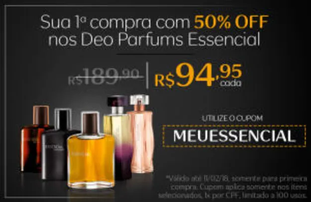 Perfume Deo Parfum Essencial Masculino Feminino Por R$ 94,95