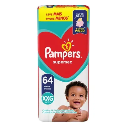 Fraldas Pampers Supersec XXG 64 unidades 