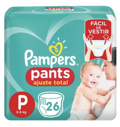 [AME R$ 13,85] Fralda Pampers Pants Ajuste Total P 26 unidades (disponível todos tamanhos)