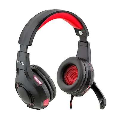 Bright Headset Fone Gamer com LED Vermelho P2 USB com haste regulável, controle de volume, microfone integrado, captação de voz 0468