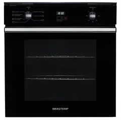 Forno de embutir elétrico Brastemp 84 litros Preto com convecção e timer touch - BOC84AE