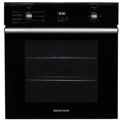 Forno de embutir elétrico Brastemp 84 litros Preto com convecção e timer touch - BOC84AE