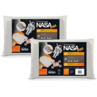 Kit Com 2 Travesseiros NASA PLUS 100% Viscoelástico - Fibrasca por R$ 53