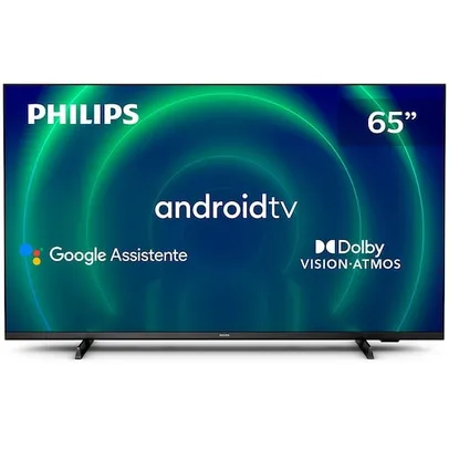 Smart TV 65 UHD 4K Philips 65PUG7406, Android TV, HDR10+, Dolby Vision, Dolby Atmos