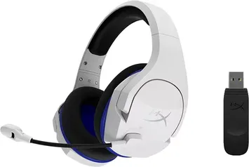 Headset Sem Fio Gamer HyperX Cloud Stinger Core, Drivers 40mm, PS5 PS4 e PC, Branco e Azul Wireless